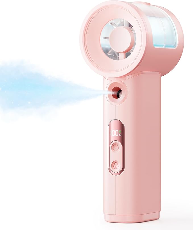 SWEETFULL Handheld Misting Fan Portable - 5000mAh Rechargeable Battery, Powerful Turbo Personal Mister Fans, 5 Speed, Mini...