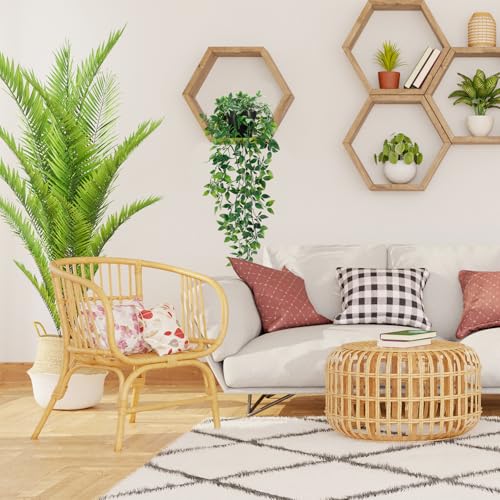 Whonline Fake Hanging Plants, Artificial Small Potted Plants for Indoor Outdoor Aesthetic Office Living Room Shelf Decor (...