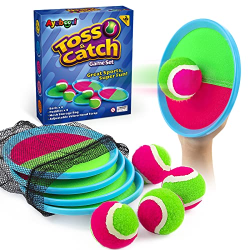 Ayeboovi Toss and Catch Ball Game Outdoor Toys for Kids Yard Games Beach Toys Outside Games for 3 4 5 6 7 8 9 10 Year Old ...