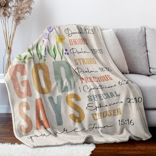 SteadStyle Christian Gifts for Women Birthday - Inspirational Floral Throw, Religious Birthday Gift for Women, Christian B...