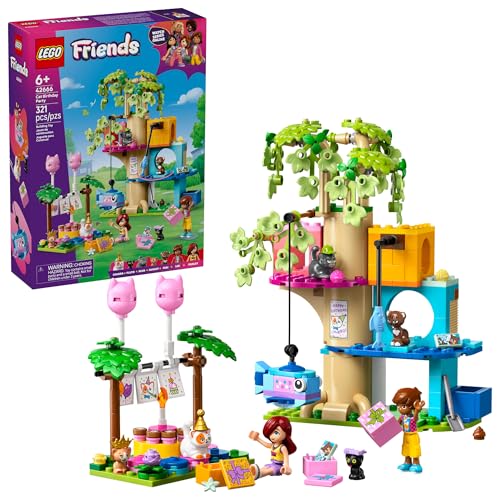 LEGO Friends Party & Tree House Building Toy, Pretend Play Blocks with Toys & 2 Minidolls, Creative Storytelling Toy for K...