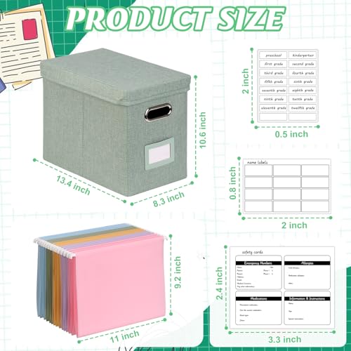 DOSTATNI School Years Organizer Kit K-12 School Years Memory Keeper with 15 Hanging File Folders Plastic 4 different Label...