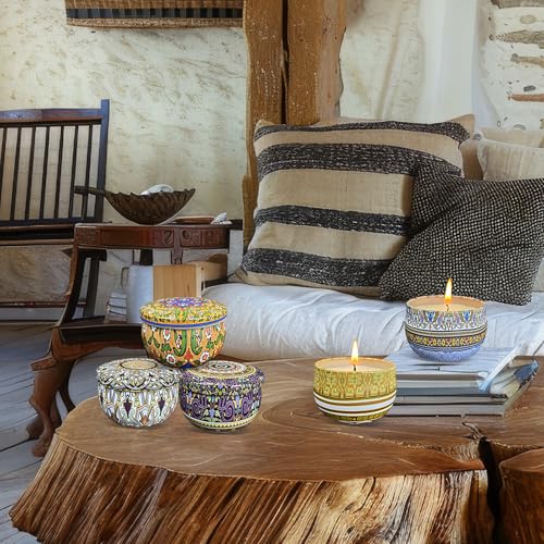 24 Pack Scented Candles Set for Home, Relaxing Stress Relief, Aromatherapy, Russian Patterns - Natural Soy Wax and Fragran...