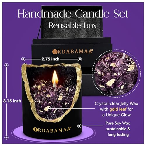 Scented Candles for Home Decor, Handmade Vanilla Soy Candles for Home Scented, Elegant Snuffer and Decorative Matches, Ced...