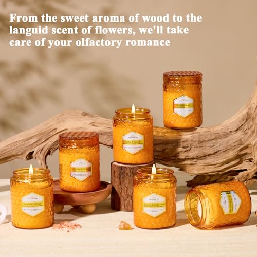 6 Pack Natural Soy Wax Jar Candles for Home, Scented Aromatherapy Gift Set for Women, 33 oz 240 Hour Long Lasting Candles ...
