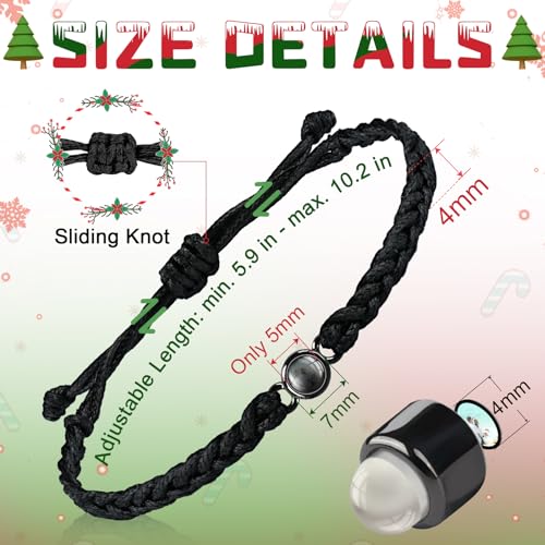 SUPHELPU Custom Bracelets with Picture Inside, Personalized Photo Bracelet Projection, Personalized Gifts for Memorial Mom...