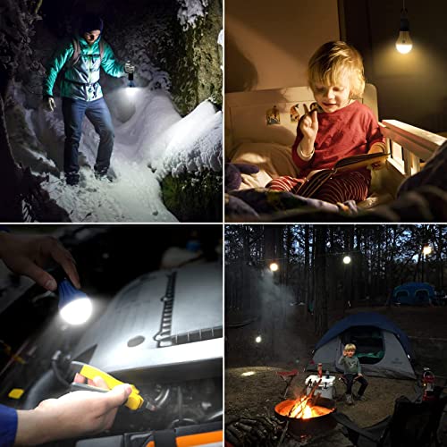 Lepro LED Camping Lantern, Camping Essentials, 3 Lighting Modes, Hanging Tent Light Bulbs with Clip Hook for Camping, Hiki...