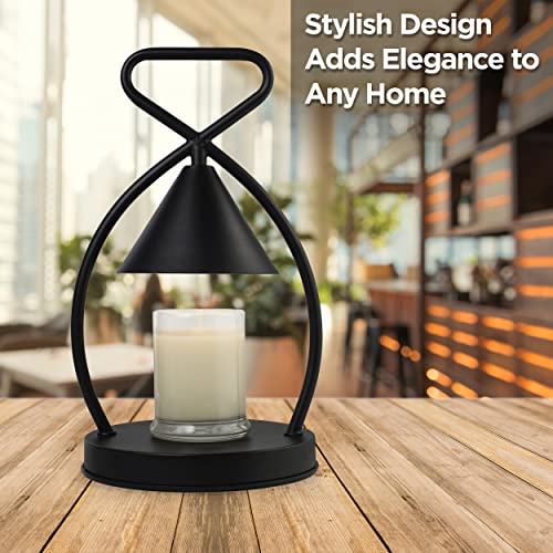 Candle Warmer Lamp with Timer - 1H, 2H, 4H, 2 Bulbs, Compatible with Jar Candles, Adjustable Light and Heat Output, Stylis...