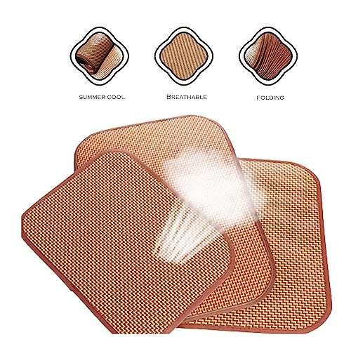 UtySty 2 Pack Cat Cooling Mat Self Cool Pad Seats Summer Bamboo Rattan Woven Sleeping Rest Mats for Pets Puppy Dog Kitty K...