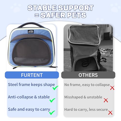 Small Pet Carrier, Breathable Collapsible Pet Bag with Safety Leash for Small Puppy, Kitten, Guinea Pig Weighing up to 8 P...