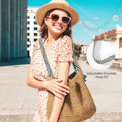 Beach Bags for Women - Straw Bag Tote Bags Casual Boho Large Summer Crossbody Shoulder Handbags Purse