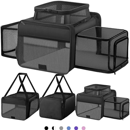Top and 2 Sides Expandable Pet Carrier 17x11x9.5, TSA Airline Approved Small Dog Carriers for Small Dogs, Soft-Sided Cat C...