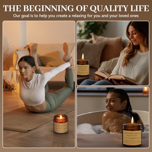 8 Pack Scented Candles, Natural Soy Wax with Elegant Packaging - Reassuring Gifts for Women and Men, Suitable for Valentin...