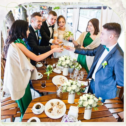 Domensi 6 Sets Wedding Floral Centerpiece for Table Decor, Artificial Peonies Silk Flowers Bouquet with Flower Foam and Me...