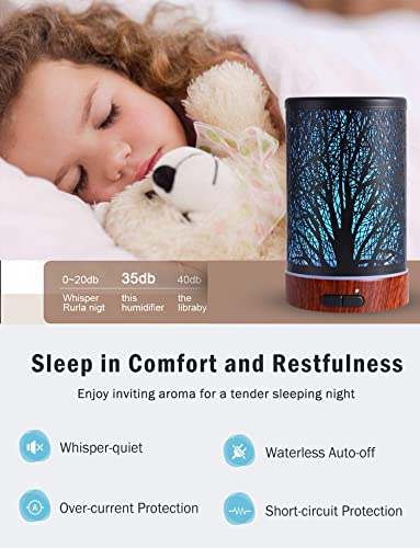 Essential Oils Diffuser for Home,150ML Aromatherapy Diffuser,Birthday Gifts for Women mom,Metal Cool Mist Humidifier with ...