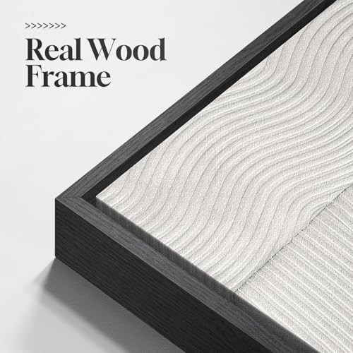 Large Framed Black and White Abstract Wall Art for Living Room, 3 Piece Big Modern Canvas Prints Paintings Artwork for Wal...