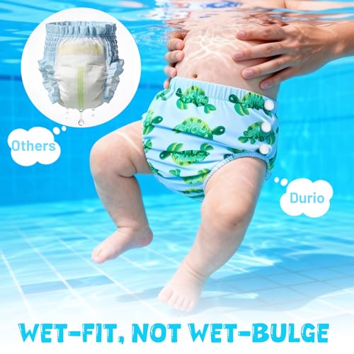 Durio Reusable Swim Diapers for Baby Toddler Newborn Washable Water Diapers for Swimming Beach Essentials