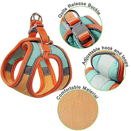 JSXD Cat Harness,Leash and Collar Set,Escape Proof Kitten Vest Harness for Walking,Easy Control Night Safe Pet Harness wit...