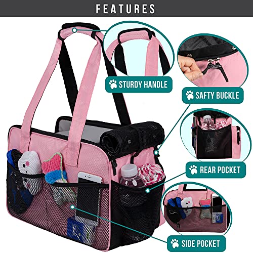PetAmi Small Dog Purse Carrier, Soft-Sided Pet Carrier Bag with Pockets, Portable Puppy Cat Travel Handbag Tote, Airline A...