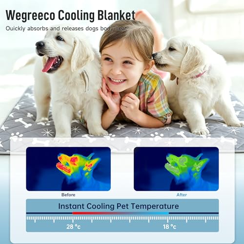 wegreeco Pet Dog Cooling Mat for Cats, Lightweight Bed Outdoor Cooling Blanket for Dogs and Cats, Small Medium Large Puppy...