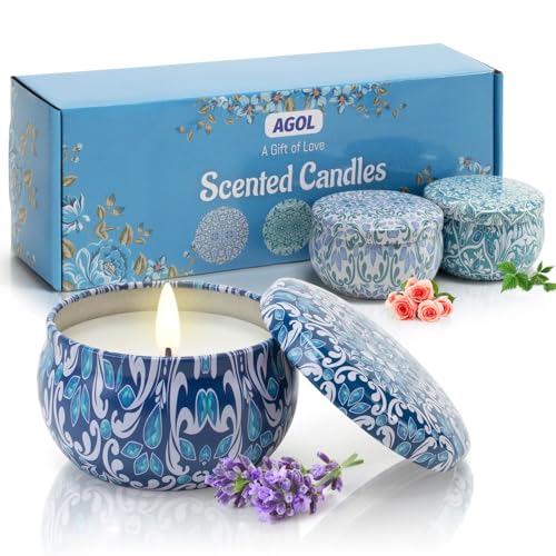 3 Pack Scented Candles Gift, 2.5 oz Aromatherapy Candles for Home Scented, Natural Soy Candles Stress Relief Gift for Wome...