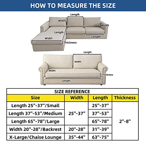 Eismodra Couch Cushion Covers Magic Stretch Sofa Slipcover for 3 Cushion Couch Dogs Pet L Shape 2 Seat Replacement Furnitu...
