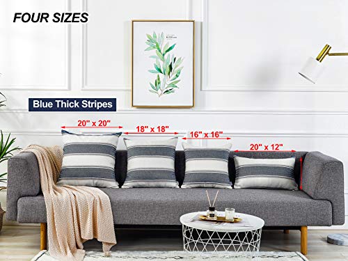 AmHoo Pack of 2 Farmhouse Linen Throw Pillow Cover Cushion Stripe Decoration Buffalo Retro Pillowcase with Hidden Zipper f...