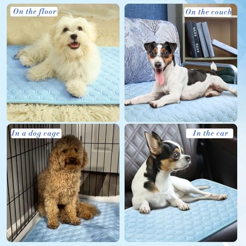 SISROL Dog Cooling Mat, Q-MAX>0.5 Chill Cool Fiber, Thicken Non-Slip Washable Pet Cooling Pad, Non-Toxic Portable Indoor &...