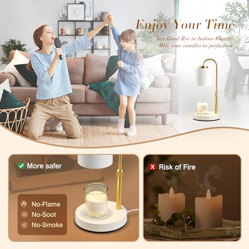 CASTLELIFE Candle Warmer Lamp with Timer & Dimmer, Height Adjustable Electric Wax Melt Warmer for Jar Candles, Gifts for M...