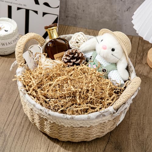 Mefleet 2 LB Crinkle Cut Paper Shred Filler Brown Crinkle Shredded Paper for Gift Box - Gift Basket Bag Filler - Kraft Gra...