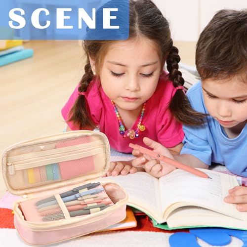 Aesthetic School Supplies with Pencil Pouch - 27Pcs Cute College Essentials Set, Big Capacity Pen Case, Pastel Highlighter...