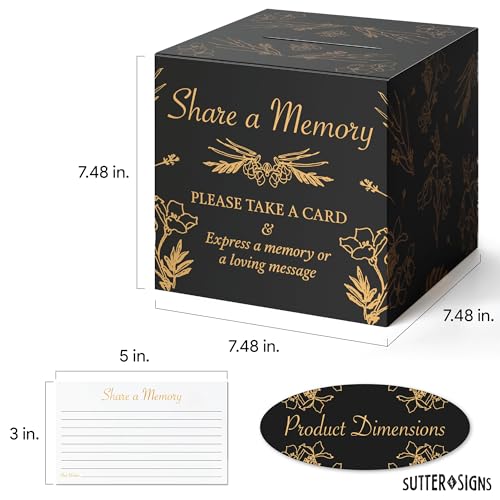Share A Memory Card Box Set | 50 Memorial Cards for Celebration of Life, Funeral, Guest Book, Graduation, Retirement, Birt...