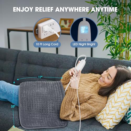 FluffyWarmth Electric Heating Pad for Back, Extra Large 17''x 33'' XXXL for Full Body,Menstrual Period Cramps,Neck Shoulde...