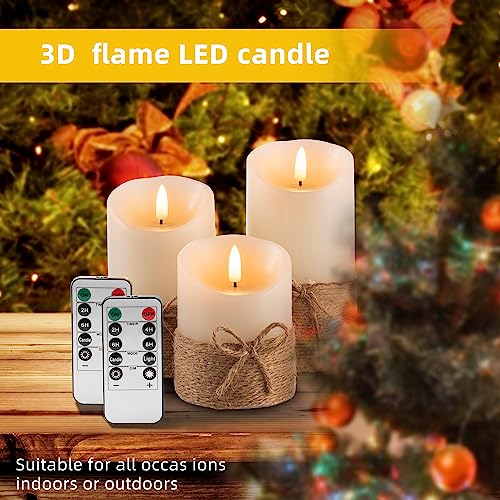 AKU TONPA Flameless Candles Battery Operated Pillar Real Wax Electric LED Candle Gift Set with Remote Control and Timer, ...