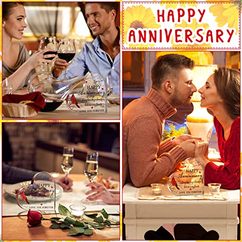 Happy Anniversary Cardinal Gift for Women Anniversary Wedding Gifts Acrylic Valentines Day Gifts for Her Him Couple Wife H...