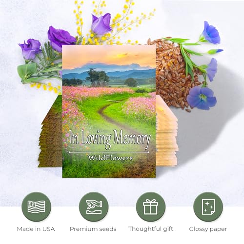 Pack of 20 Pre-Filled Seed Mix Packet Wildflowers Plant for Funerals, Memorial Services in Loving Memory Flower Path Also ...