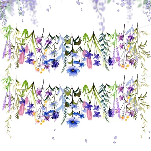 JeVenis Wildflower Garland Wildflower Flower Banner Garland for Tea Party Floral Bridal Shower Baby Shower Decoration Birt...