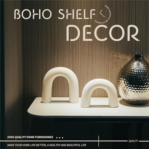 Defined Deco Ceramics Arch Decorative Objects,Neutral Home Decor for Shelves,Shelf Decor Aesthetic,Home Decorations for Li...