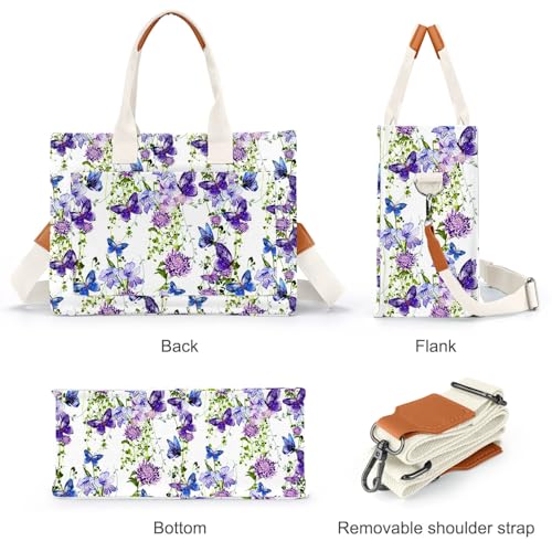 Canvas Tote Bag for Women with Pockets Crossbody Bag Tote Shoulder Handbags Casual Work Bags Everything Tote Bag