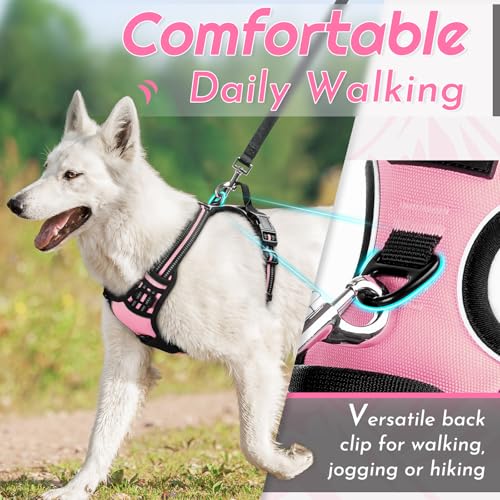 Eagloo Dog Harness for Large Dogs, No Pull Service Vest with Reflective Strips and Control Handle, Adjustable and Comforta...