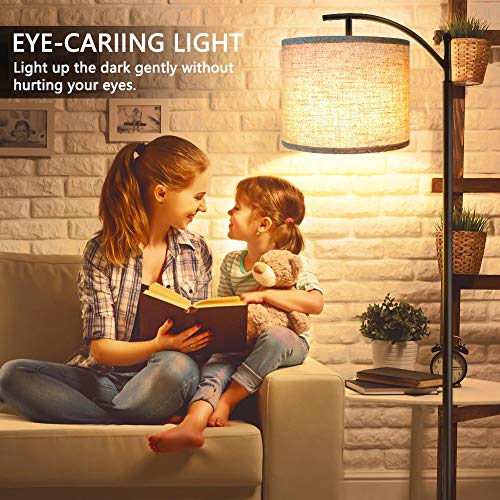 ROTTOGOON Floor Lamp for Living Room with 3 Color Temperatures LED Bulb, Standing Lamp Tall Industrial Floor Lamp Reading ...