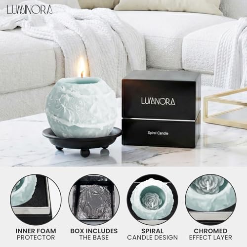 LUMINORA Spiral Scented Candle for Women & Men | Hand-Crafted Decorative Soy Wax Candle | Decor Wick Flower | Unique Twist...