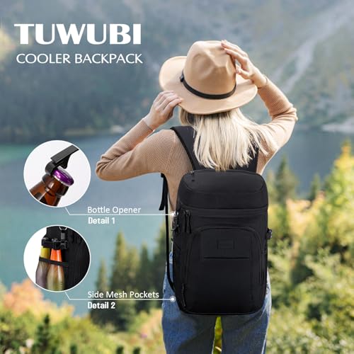 Tuwubi Cooler Backpack 35/42 Cans, Backpack Coolers Insulated Leak Proof for Men Women, Waterproof Soft Sided Lunch Campin...