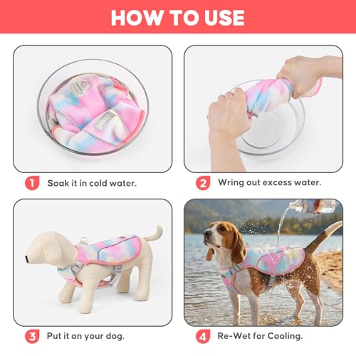 KYEESE Dog Cooling Vest Lightweight Jacket Cooling Vest for Dogs Adjustable Straps Summer with D Ring Breathable Dog Jacke...