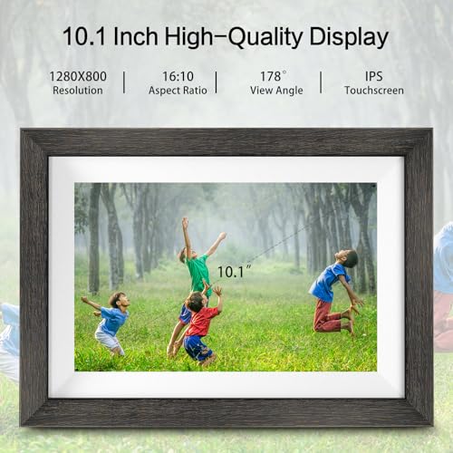 Frameo Digital Photo Frame,10.1 Inch WiFi Smart Digital Picture Frame with HD IPS Touch Screen,Auto-Rotate,Send Pictures f...