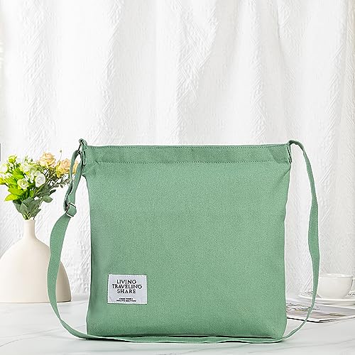Covelin Women's Retro Large Size Canvas Shoulder Bag Hobo Crossbody Handbag Casual Tote