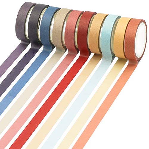 Knaid 40 Rolls of Slim Washi Tape Gift Box Set, Decorative Paper Tapes 10 mm Wide for Scrapbooking, DIY Arts and Crafts, B...