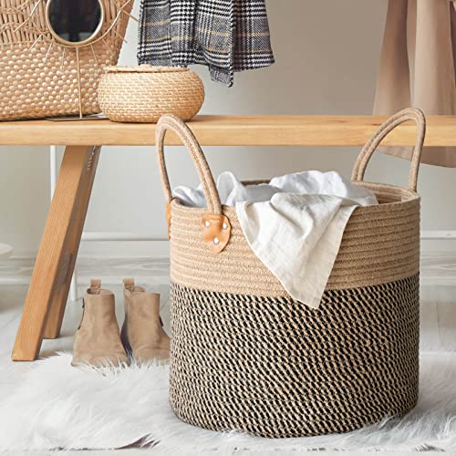 CHICVITA Wicker Laundry Basket With Handles, Storage Baskets for Decor, Rope Basket for Blankets, Toys, Clothes, Shoes, Pl...