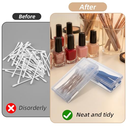 Matwsec 3PCS Floss Pick Holder Cotton Swab Holder Cotton Pad Holders Dental Floss Holders with Lid for Travel Cottons Buds...