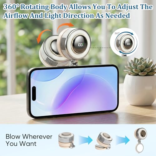 Portable Silent Mini Bladeless Electric Fan, 2026 New Mini Bladeless Fan Clip On,Small fan Clip on for Shirt & Waist,Adjus...